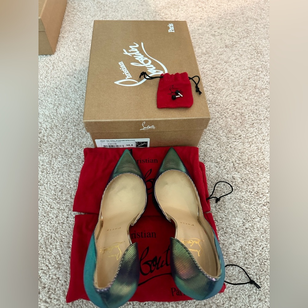 Christian Louboutin Iriza 100 Tissu Scarabe/Specchio Pumps